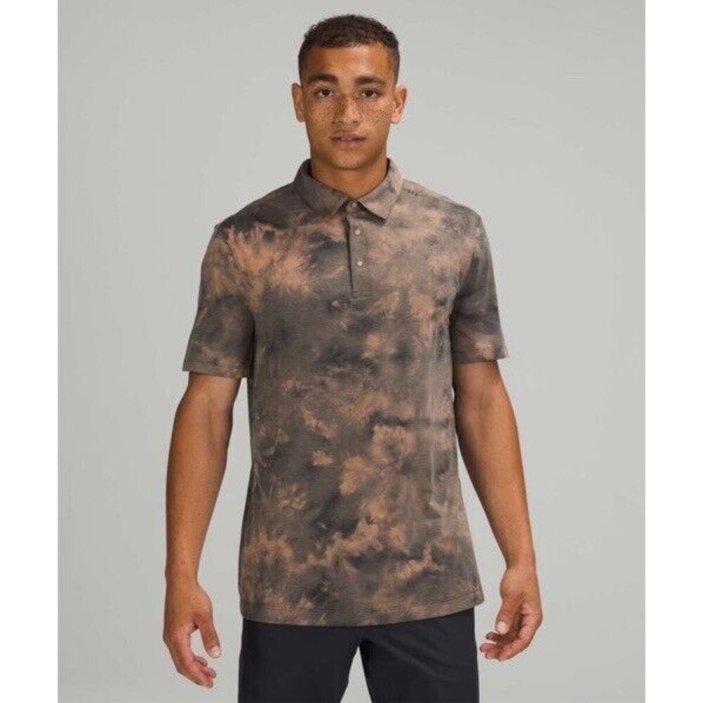 Lululemon Evolution Short Sleeve Polo Diamond‎ Dye Sedona Sunset Graphite Grey